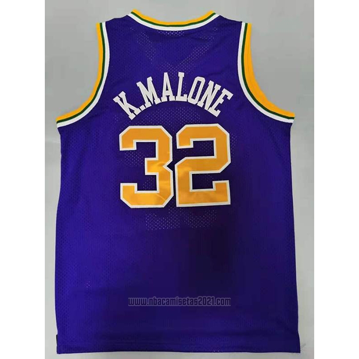 Camiseta Utah Jazz Karl Malone #32 Mitchell & Ness 1991-92  Violeta